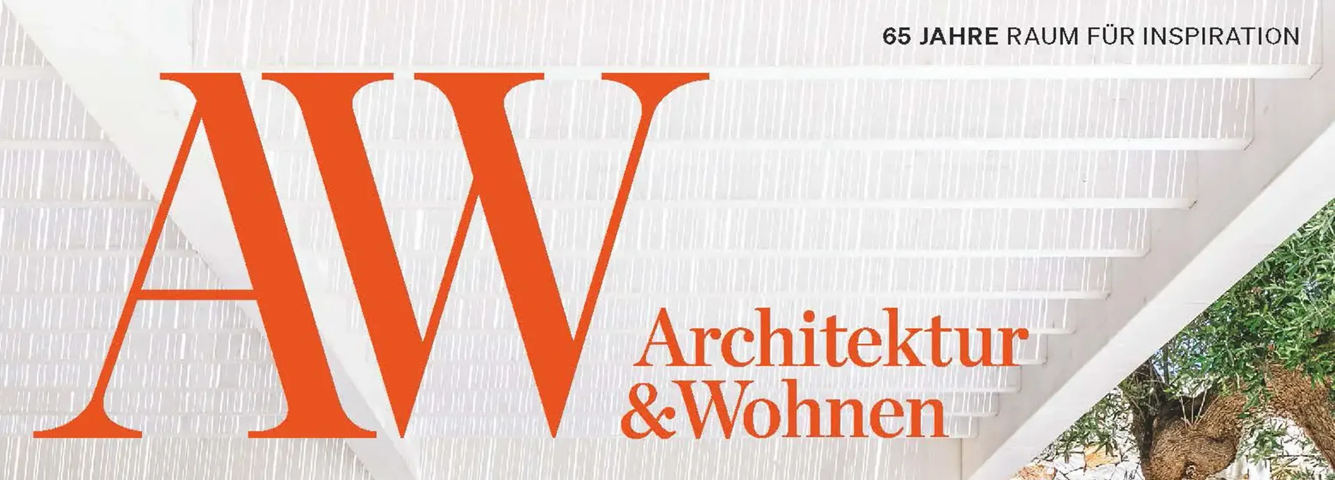 Titelkopf des Magazins „AW Architektur & Wohnen“ mit dem Zusatz „65 Jahre Raum für Inspiration“